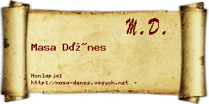 Masa Dénes névjegykártya