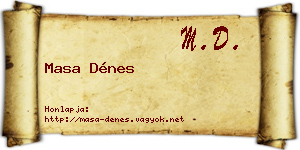 Masa Dénes névjegykártya